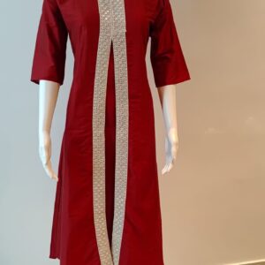Red Front slit Kurti