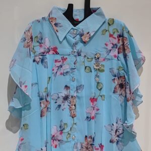 Blue Floral Kids Tops