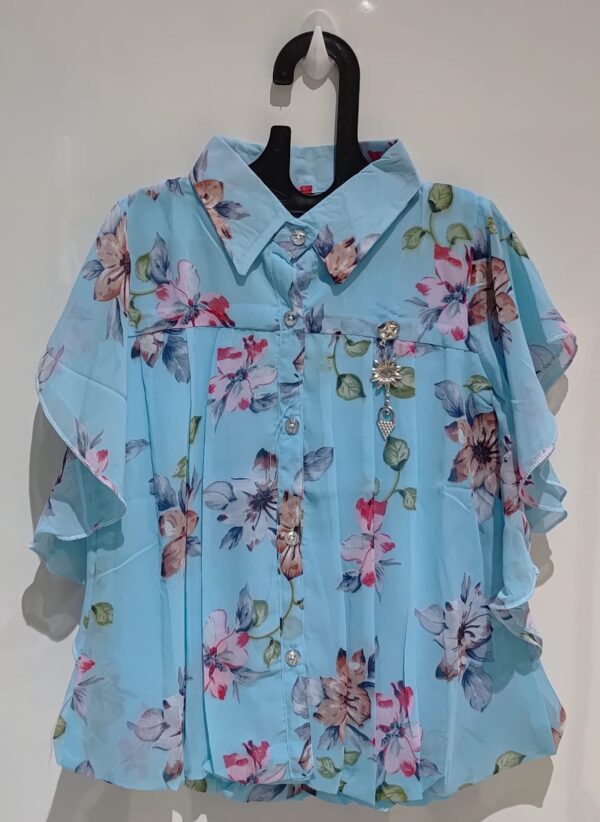 Blue Floral Kids Tops